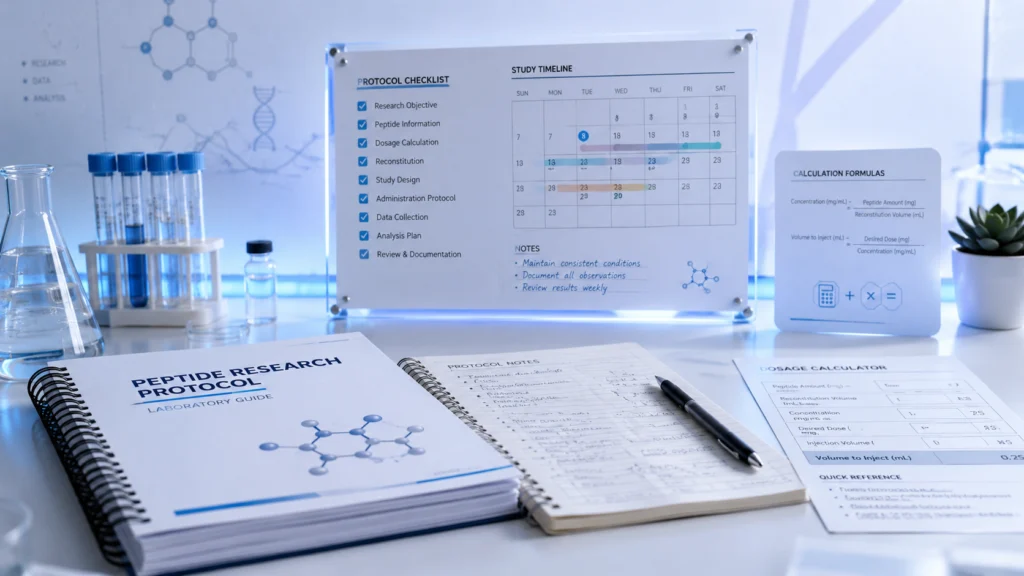 Peptide protocol builder research planning dashboard