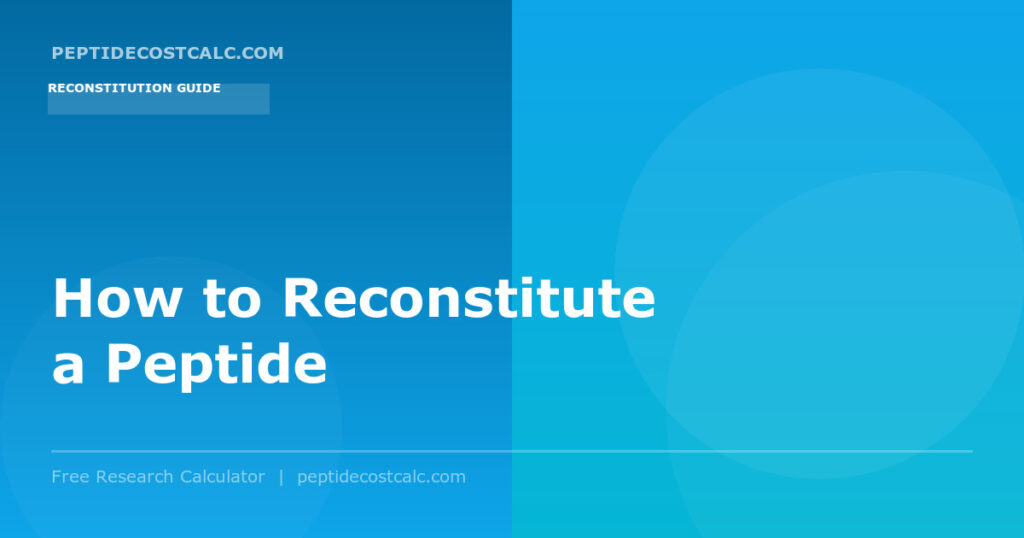 Step-by-step guide showing how to reconstitute a lyophilised peptide with bacteriostatic water