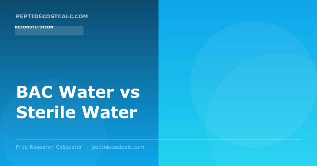 Side-by-side comparison of bacteriostatic water and sterile water for peptide reconstitution