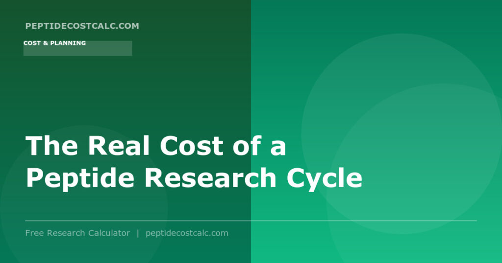 Budget breakdown showing the full cost components of a peptide research cycle