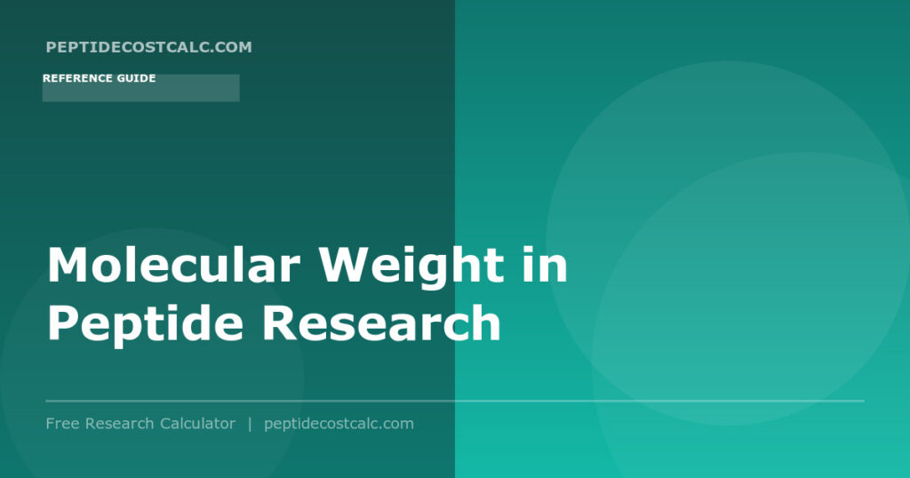 Peptide amino acid sequence diagram with molecular weight calculation for research